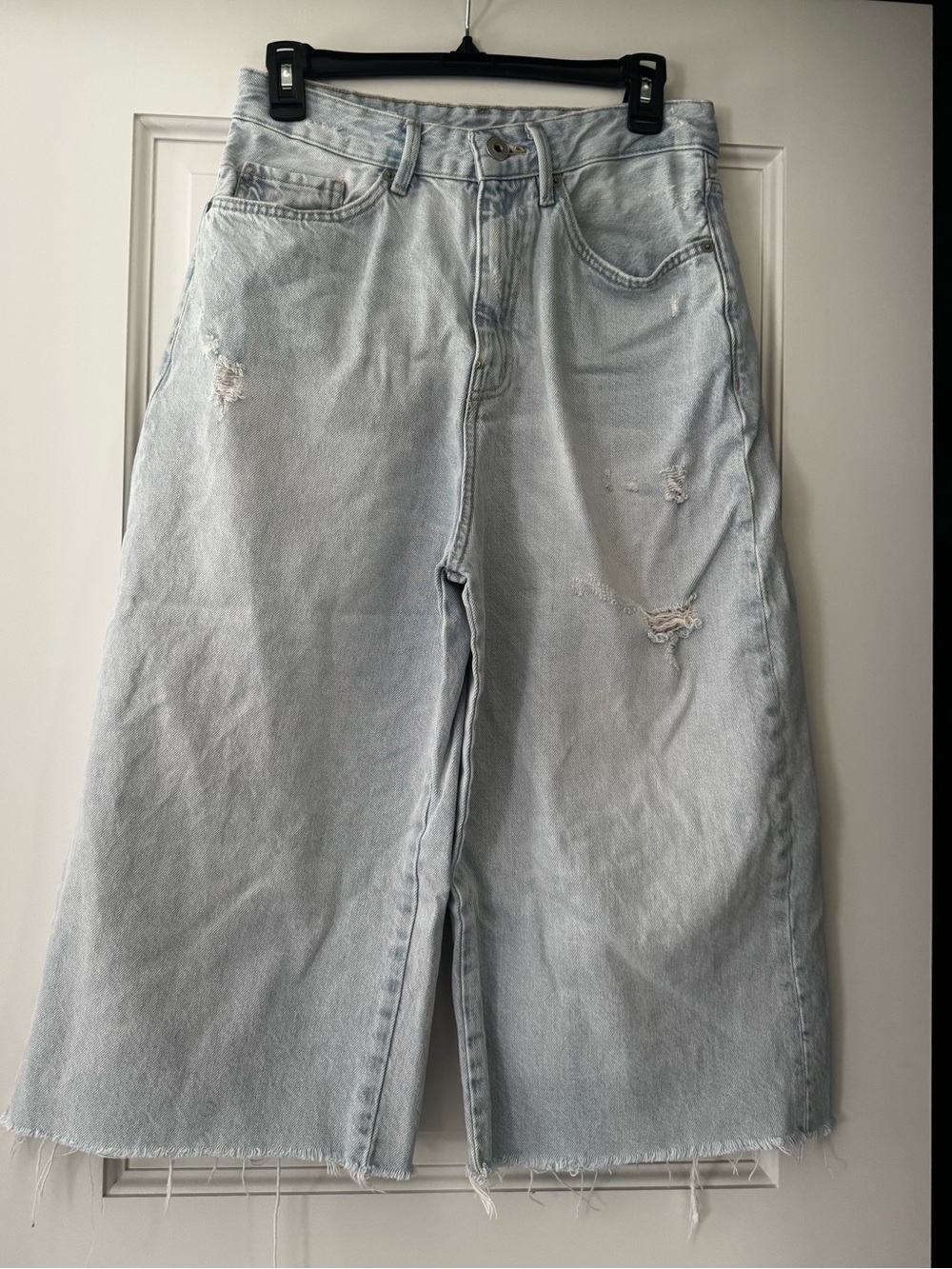 Mid Rise Crop Denim Jorts - Picture 3 of 9
